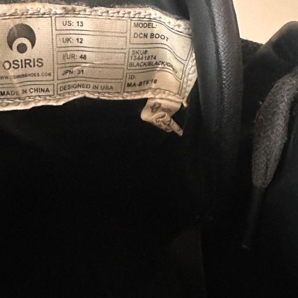Osiris Black DCN Boots Men size 13 - Picture 5 of 11